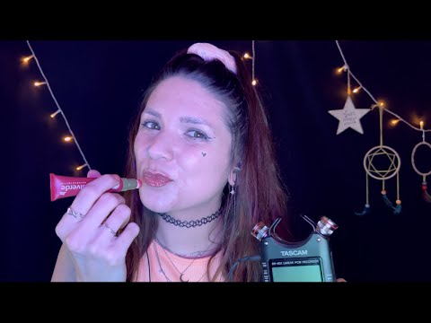 ASMR Soft and Slow Mouth Sounds, Face Touching, Inaudible Whispering for Relaxation - Tascam Tingles