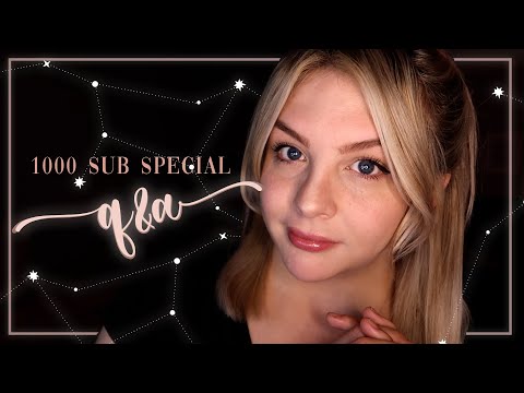 🧡 ASMR 1000 Sub Special - Q&A 🧡 Relaxed Whispers, Gum Chewing, Crinkles