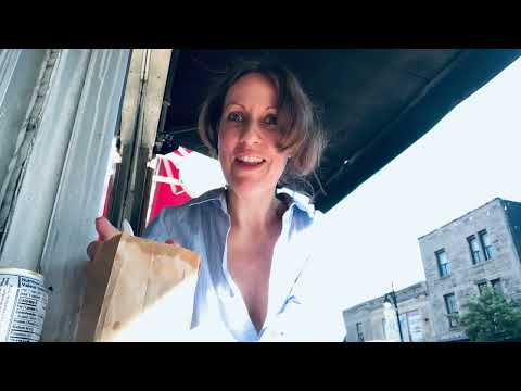 ASMR eating street French Fries in the  sun