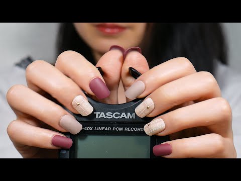 ASMR Slow Tascam Tapping & Scratching |Gentle Nail Mic Tapping |without cover|Even Tempo(No Talking)