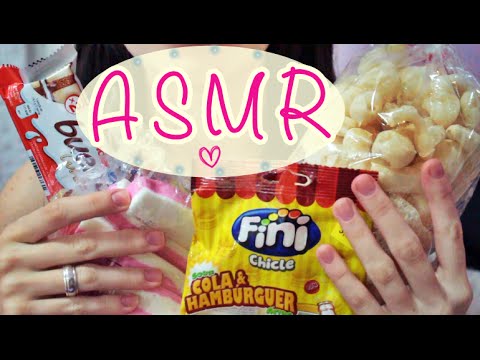 ASMR:  Comidinhas e Embalagens plásticas (Vídeo para relaxar e induzir o sono) - PORTUGUÊS