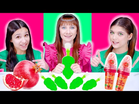 Pink Food VS Green Food ASMR Challenge | Mukbang by LiLiBu