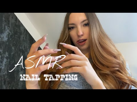 ASMR | nail tapping with hand sounds and tongue swirls👅