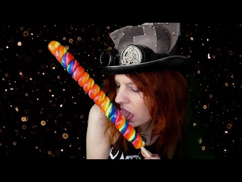 ASMR | Licking Long Large Giant Rainbow Lollipop (No Talking) | Eating Sounds