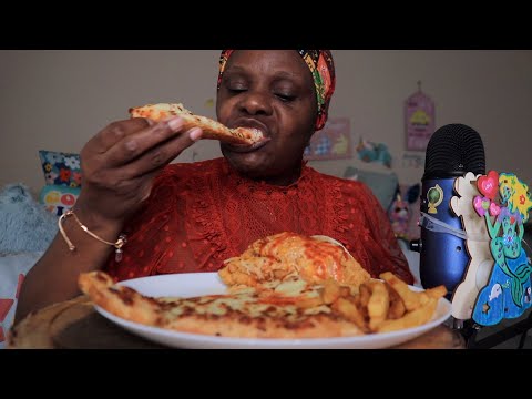 PIZZA FISH TACO FRIES ASMR EATING SOUNDS