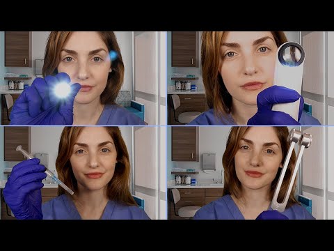ASMR Doctor | 4 Medical Exams in 30 Minutes (Cranial Nerve, Dermatologist, Vaccines, Ear Exam)