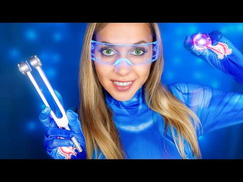 ASMR 👽 EAR exam Roleplay, MOUTH SOUNDS, ear cleaning, Tuning Fork for SLEEP 🛸