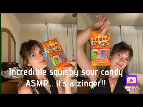 Squishy long sour strip candy asmr… zingy, fun, succulent, AND more:))))