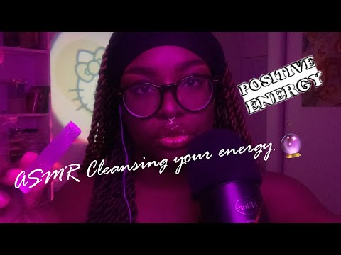 ASMR • Cleansing your energy with crystals 🔮 (mouth sounds, whispers, gum chewing)