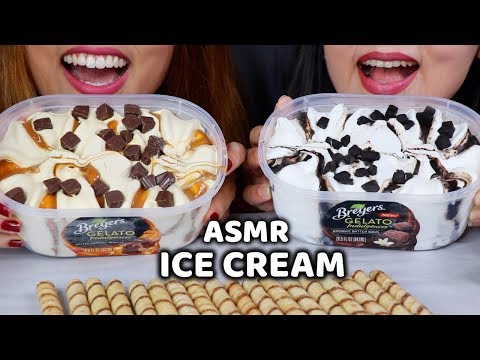 ASMR GELATO ICE CREAM TUBS (BROWNIE BATTER & CARAMEL TRUFFLE) | Kim&Liz ASMR