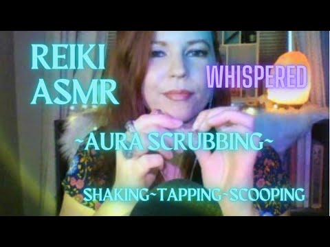 Reiki ASMR| Scrubbing your Aura| Deep Negativity cleanse-Spray, tapping, selenite, singing bowl