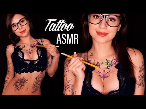ASMR  Tattoo Tracing & Coloring #3 👙✏️ Making YOU Tingle with just my BODY 👙