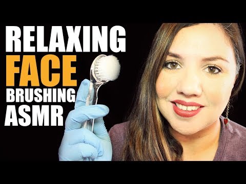 ASMR Relaxing FACE BRUSHING Role Play | Soft Talk