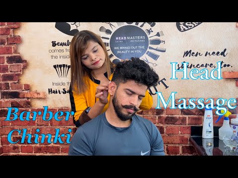 ASMR Amazing Head Massage By Barber Girl Chinki | Tapping & Tingles For Sleep