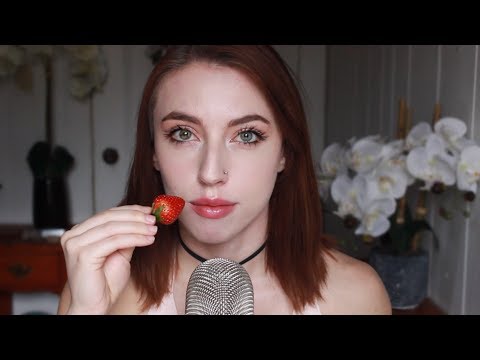 ASMR~ Eating Your Ears & Strawberries! Mouth & Kissing sounds (whispering)