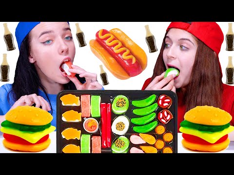 ASMR Gummy Candy Party | Gummy Sushi Set, Jelly Corn, Gummy Pizza Mukbang