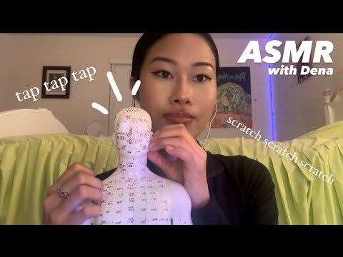 asmr - tapping and scratching massage on acupuncture doll (you) 🤍