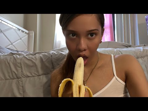 ASMR eating a banana 🍌 (intense sounds )