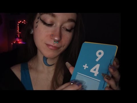 ASMR ➕ addition learning cards (tracing, whispering)