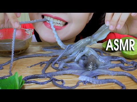 ASMR Mukbang eating Alive octopus (exotic food)  savage eating sounds Part 04 먹방  | LINH-ASMR