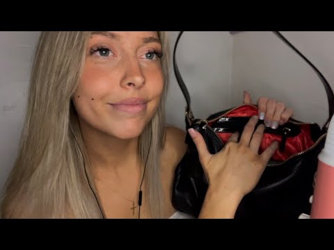 ASMR | Handbag/Purse sounds for intense tingles 👜😴 (Sticky leather tapping & Over desceribing)