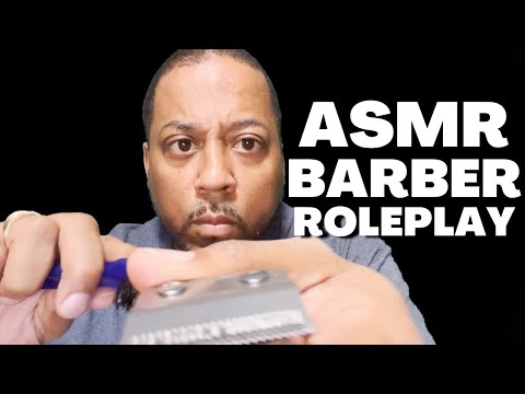 ASMR Haircut Roleplay Barber Shop Cutting hair and Shaving Beard Trimming role play