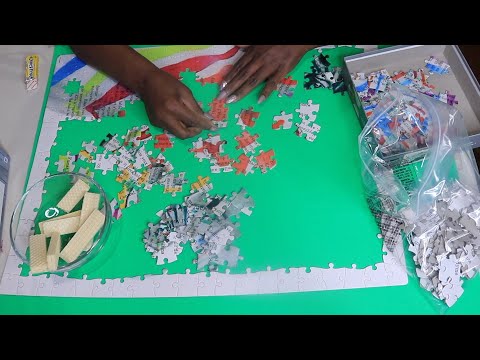 300 Puzzle Pieces PART 2 ASMR Vanilla Wafers Eating Sounds