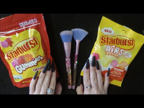 ASMR Eating Starburst Gummies & Gummy Airs Candies | Whispered Review