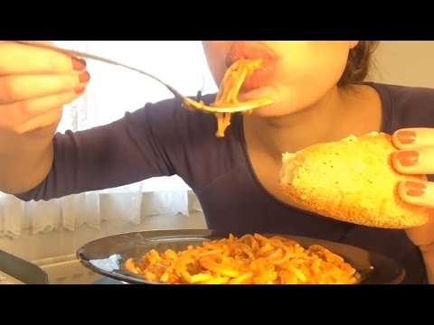 Spaghetti & Bread (ASMR EATING SOUNDS)