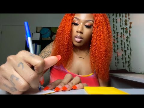 ASMR | Teacher Prepares Vocabulary Words for You (Inaudible Whispers, Pen Writing, Page Flipping)