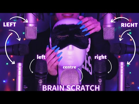 ASMR Mic Scratching - Brain Scratching with 10 Mics for 100% SLEEP | No Talking with Long Nails - 4K