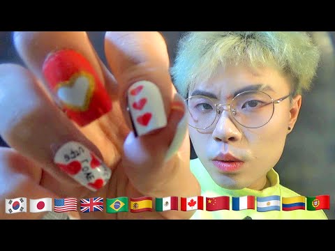Soft Face Scratching 💅🏻 Realistic ASMR: 'You did a great job today' in 7 Languages • Hand Movements