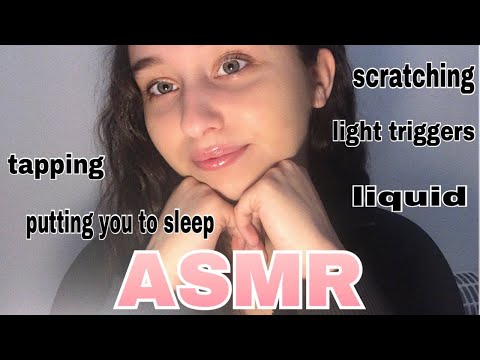 ASMR | Putting you to sleep 😻😴 ( Scratching, Tapping, Liquid, Light )