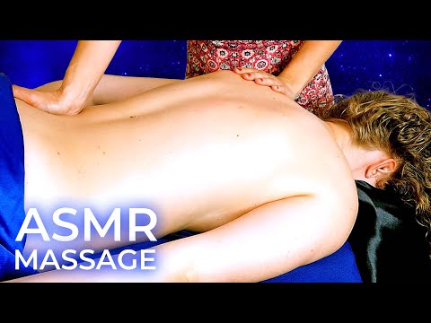ASMR 💕 Corrina gets a Professional Back Massage from Chandler 😴 Soft Spoken, Ultra Relaxing