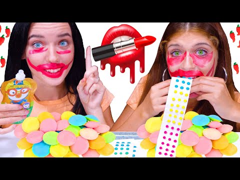Makeup Candy Race Challenge | Eating Sounds LiLiBu