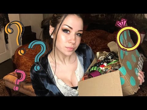 ASMR Mystery Box Jewelry Haul. Whispered Thredup 10lb, Chains Tapping. Silver, Gold, Diamonds?