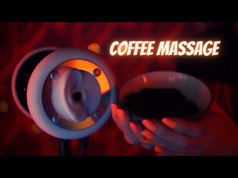 ASMR ear massage- with coffee scrub! NO talking