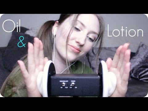 ASMR Lotion & Oil Ear Massage (NO TALKING) Rubbing, Cupping, Stroking, Tapping for Tingles - 3Dio