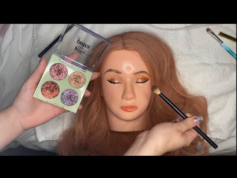 Asmr makeup on a mannequin doll | full face