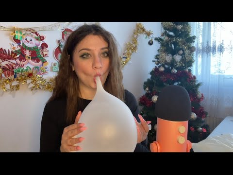 ASMR Blowing Gloves and Plastic Bags| Popping and Spit Painting Asmr ❤️❤️💋🔥