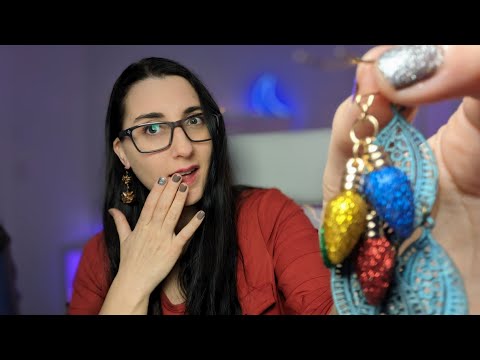 SPIT PAINTING ASMR ~ Mouth Sounds, Earring Sounds, VERY Sleepy and Relaxing ASMR
