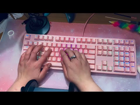 ASMR | RGB keyboard sounds and brushing
