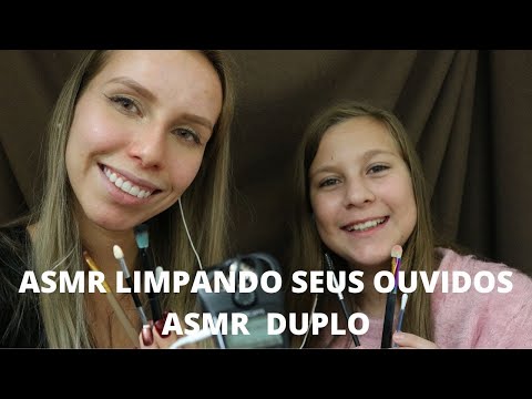 ASMR DUPLO LIMPANDO SEUS OUVIDOS -  Bruna ASMR