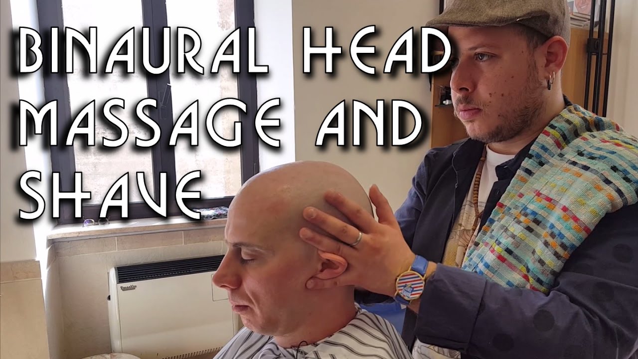 💈 Traditional Barber - #HeadShave Massage and Eyebrows Trimming - ASMR BINAURAL no talking