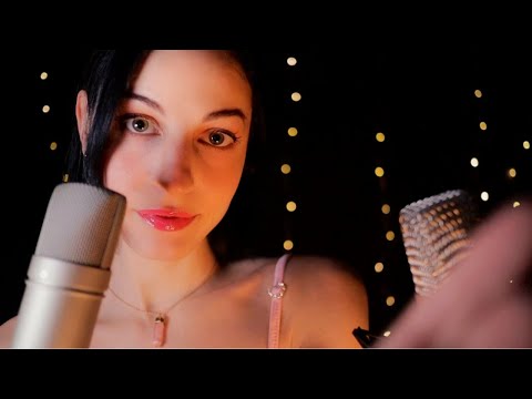ASMR (CLICKY) CLOSE WHISPERS with PERSONAL ATTENTION (face touching, affirmations💕) ~rain ambience💧