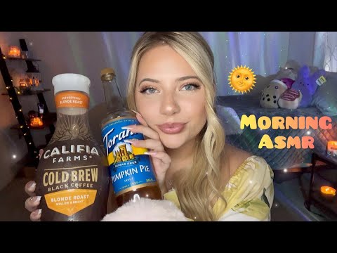 Morning Asmr to Gently Start Your Day 🌞 Skincare, Iced Coffee Making, Scalp Massage