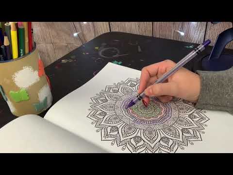 ASMR// Coloring book coloring// Drawing+ Tapping+ Close Whispering