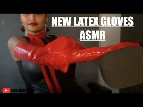 ASMR || Oversized Latex Gloves Sounds and unboxing Drugstore Haul 💕 In my LEATHER DRESS