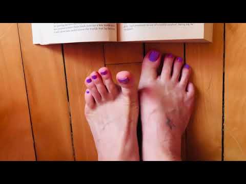 ASMR bare feet toe nail polish whispering reading to you