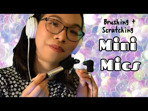 ASMR with Mini Mics! 🎤😴 (Cupped Whispers, Scratching & Brushing) [Binaural]